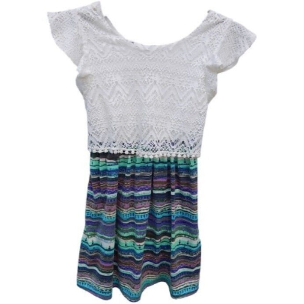 Speechless Girls Dress Sz 7 Midi Sleeveless Round Neck Elastic Waist Pullover